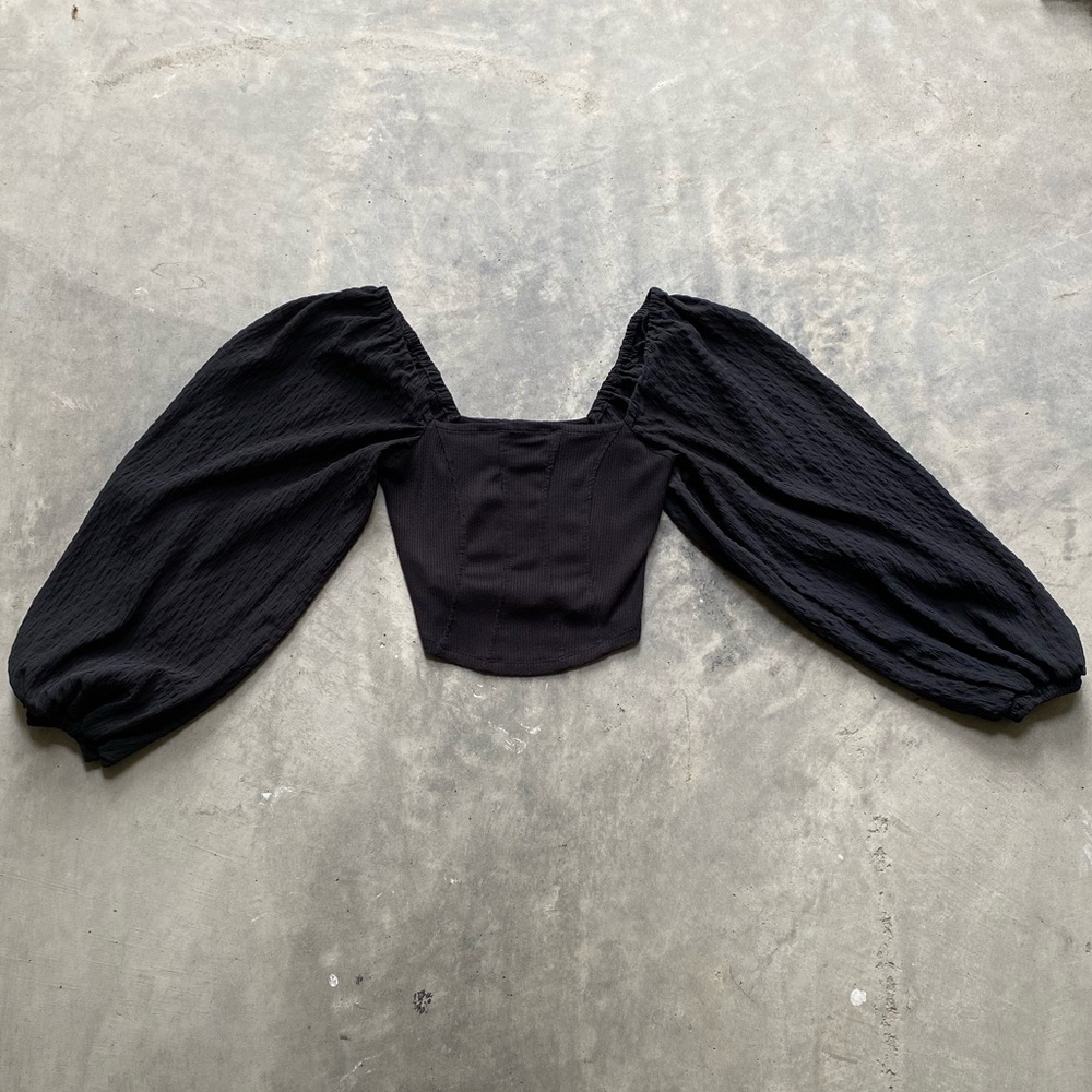 Urban Outfitters Puff Sleeve Corset Top